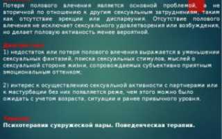 Отсутствие или потеря полового влечения